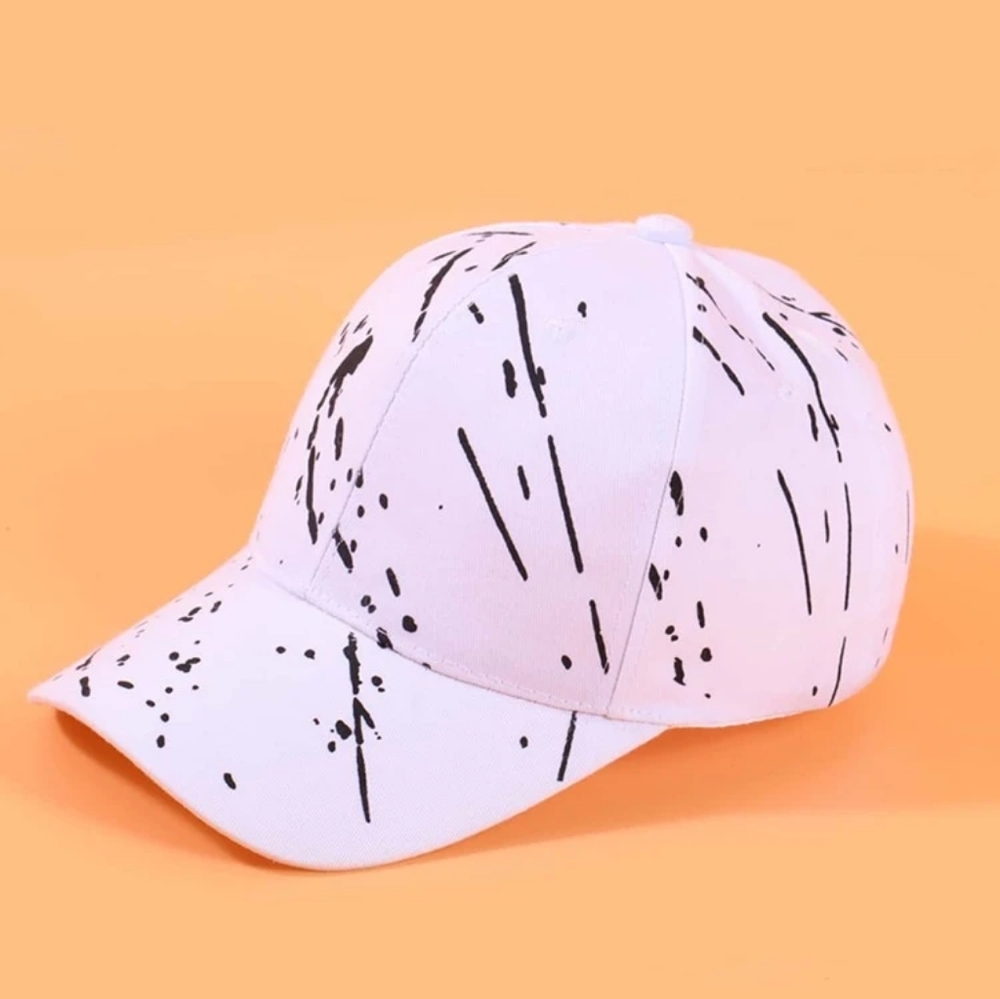 2/$10 Unisex White Striped Baseball Cap